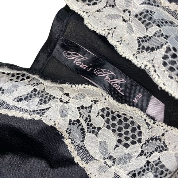 EUC Flora’s Follies Black Nightie with Lace - Picture 5 of 9